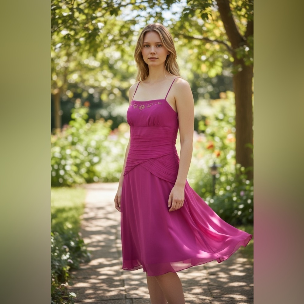 Laundry by Shelli Segal Fuchsia Gown Dress 10